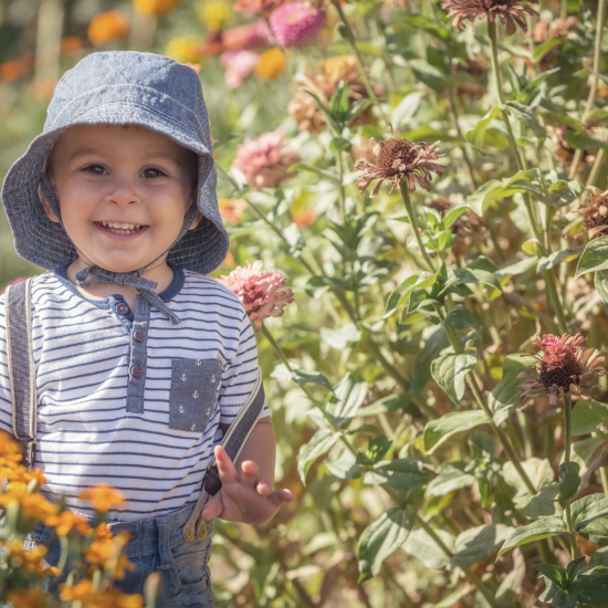 Boy in flowers