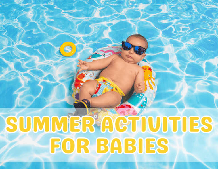 Baby playing at the pool, enjoying one of the best summer activities for babies.