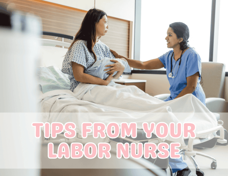 Labor and delivery nurse comforting a patient, representing advice and insights nurses want expecting moms to know.