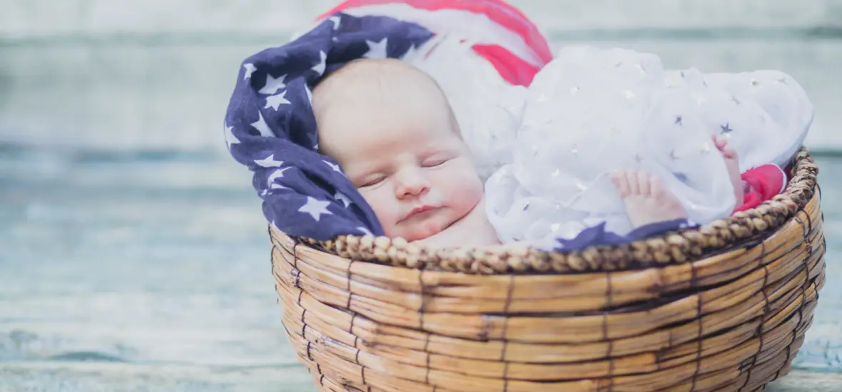 Baby's first Fourth of July quotes and captions cover photo