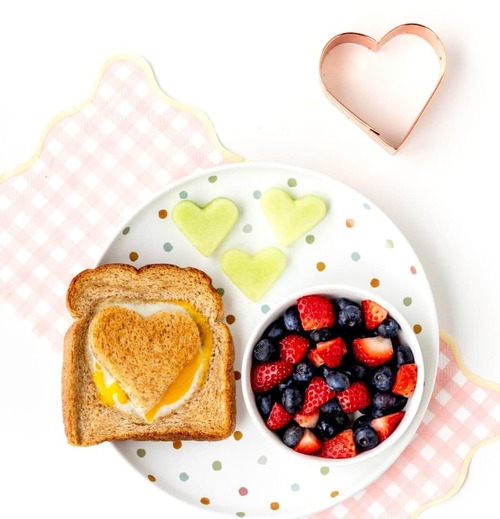 Valentine's Day Breakfasts for kids eggs in a heart nest photo