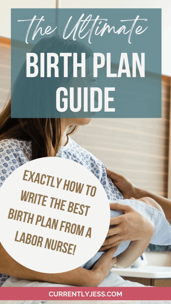 How to write a birth plan Pinterest pin image