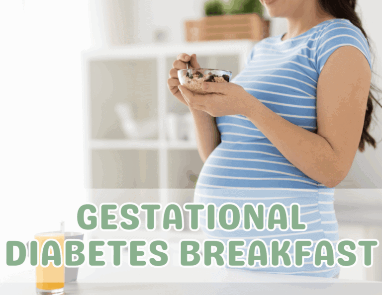 Gestational diabetes breakfast ideas cover photo with wording across.