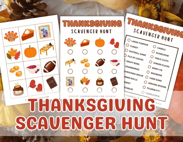 Free Printable Thanksgiving Scavenger Hunt for Kids