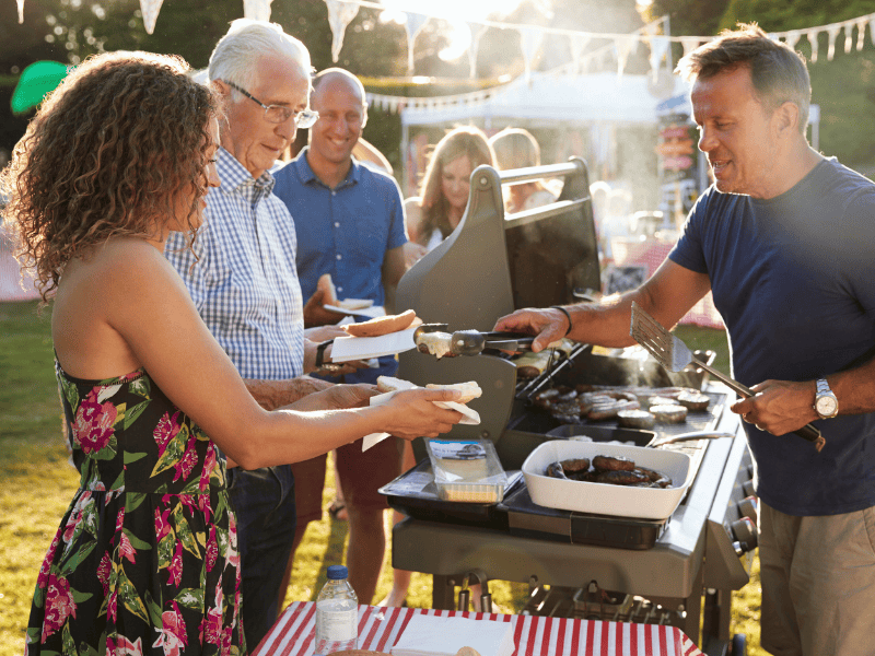 Baby Q themed baby shower setup, a fun barbecue-style alternative to a traditional baby shower