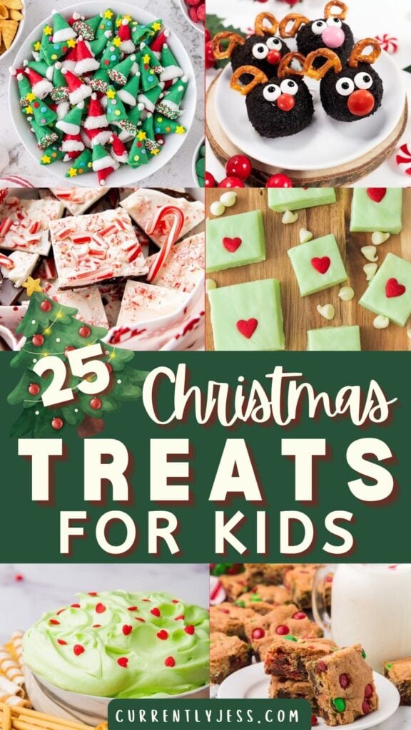 Pinterest image for Christmas treats to make with kids. 