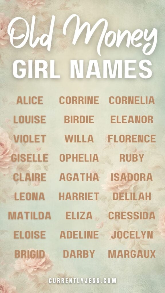 List of old money baby names for girls 