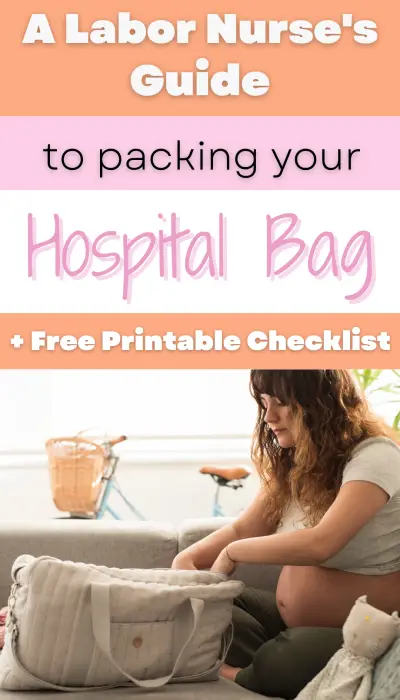 hospital bag checklist pinterest pin image