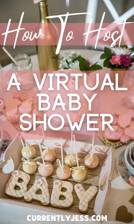 Virtual baby shower pinterest pin image