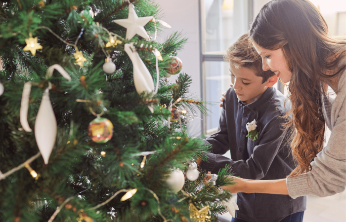 decorating christmas tree